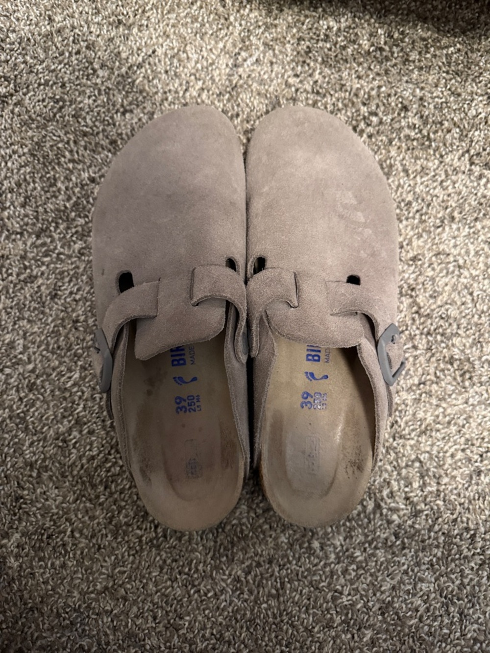 Birkenstock Taupe Suede Slip-On Clogs